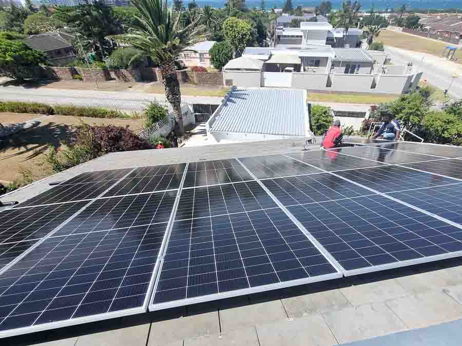 Solar panels installed on Alcyone Guest House roof
